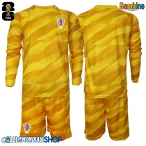 Maglie da calcio Croazia Portiere Prima Maglia Bambino Mondiali 2026  Manica Lunga + Pantaloni corti)